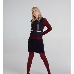 Modfather Mod Skinhead Rude Girl Maroon and Navy Zip-Up Sweater Fred Perry look